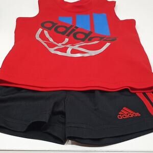 Adidas Infant Boys Red & Black 2 Piece Active Wear Set Size 6 Months